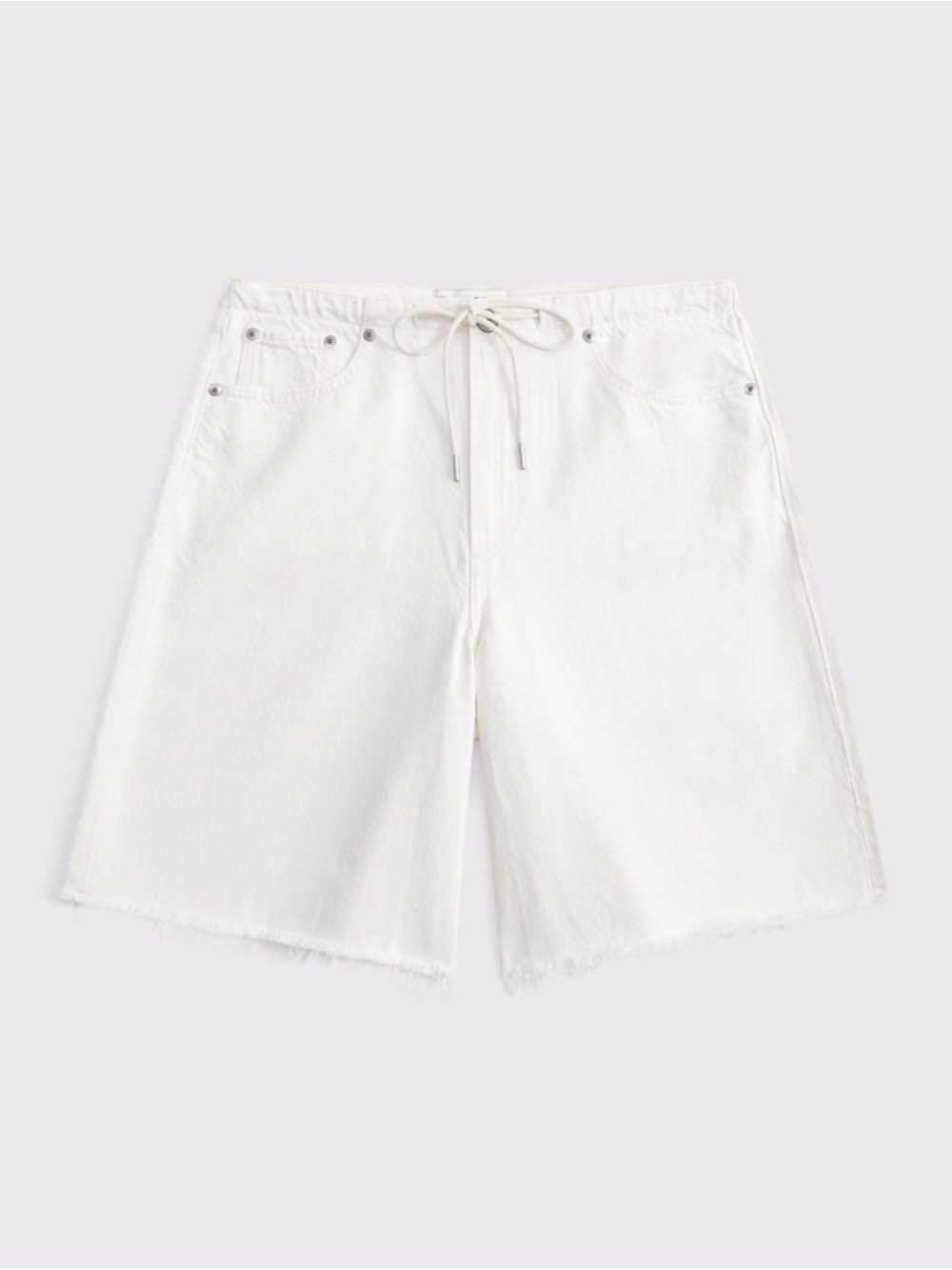 Abercrombie & Fitch A&F Mid-rise Off-White Cream Denim Jort Jorts Shorts 27